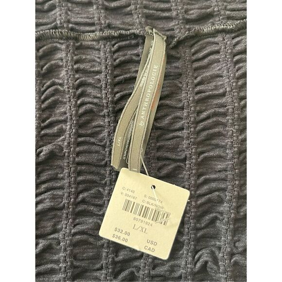 Anthropologie Black Smocked Tank Top size L/Xl - Picture 6 of 6